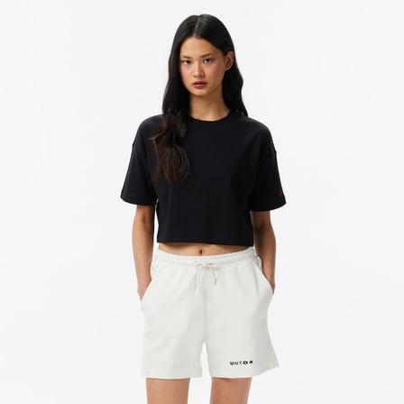 UNITED4 Regular Fit Kadın Siyah T-Shirt