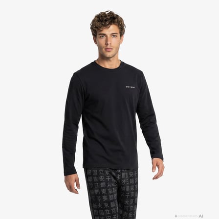UNITED4 Regular Fit Erkek Siyah T-Shirt
