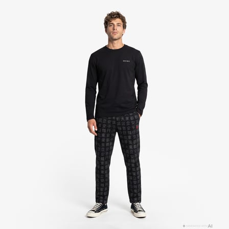 UNITED4 Regular Fit Erkek Siyah T-Shirt
