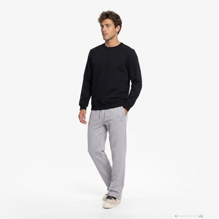 UNITED4 Regular Fit Erkek Siyah Sweatshirt