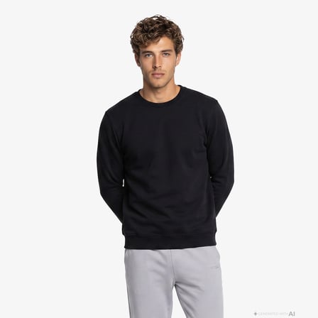 UNITED4 Regular Fit Erkek Siyah Sweatshirt