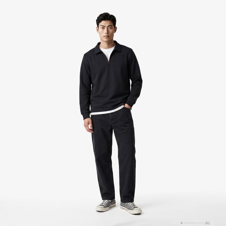 UNITED4 Regular Fit Erkek Siyah Sweatshirt