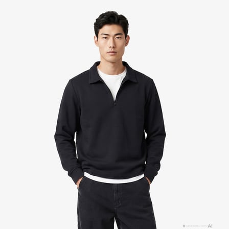 UNITED4 Regular Fit Erkek Siyah Sweatshirt