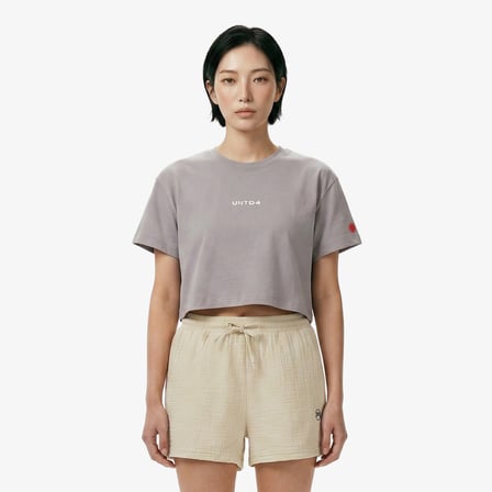 UNITED4 Regular Fit Kadın Gri T-Shirt