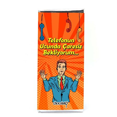 Telefonun Ucunda Çaresiz  100 gr. Bitter Tablet Çikolata