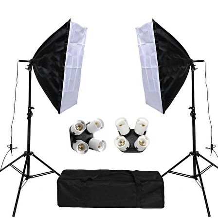 Gdx TLB-4 Pro Light 50x70 cm Video ve Fotoğraf Çekim 2'li  SoftBox Seti - 4 Duylu Softbox