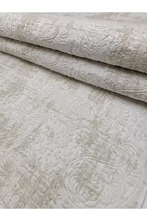 Dinarsu Nevra Asos Krem Kaymaz Taban Kesme Halı Yolluk