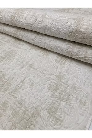Dinarsu Nevra Asos Krem Kaymaz Taban Kesme Halı Yolluk