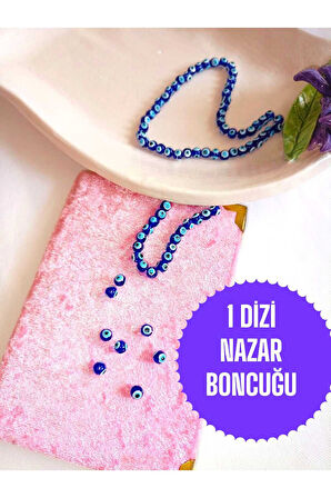 1 DİZİ NAZAR BONCUK BİLEKLİK HEDİYE DELİKLİ BİLEKLİK KOLYE TAKI APARATI SERT PLASTİK 50 ADET 5mm