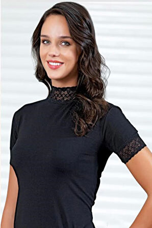 Dodes Şahinler Kadın Dantelli Yarım Kollu Atlet B629