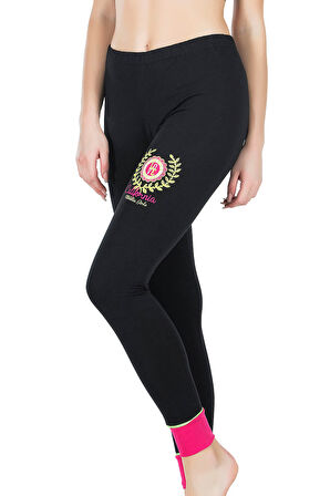 Baskılı Yüksek Bel Kadın Tayt 0538