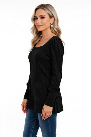 Dodes Kadın Uzun Kollu Düğmeli Mevsimlik Bluz – Yumuşak Dokulu, Esnek Ve Sıcak Tutan Kumaş