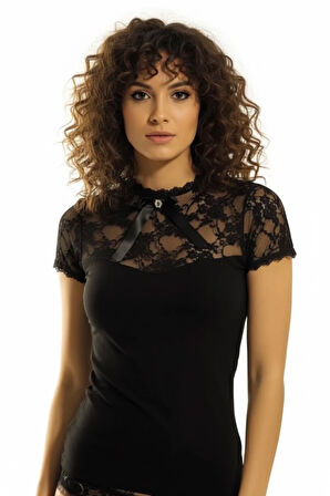 Dodes 2140 Geniş Dantelli K.kollu Elastane