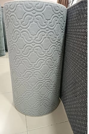 Elit Embos Gri Kabartmalı Kaymaz Taban Yıkanabilir Kesme Yolluk Halı