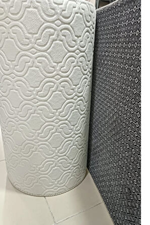 Elit Embos Krem Kabartmalı Kaymaz Taban Yıkanabilir Kesme Yolluk Halı