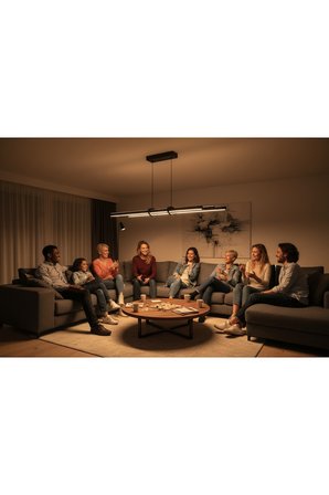 Cosmo Silver 6500K Lineer LED Sarkıt Avize – Kumandalı Dim Edilebilir – Yukarı & Aşağı Işık