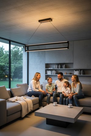 Orion Füme 3000K Lineer LED Sarkıt Avize – Kumandalı Dim Edilebilir – Yukarı & Aşağı Işık