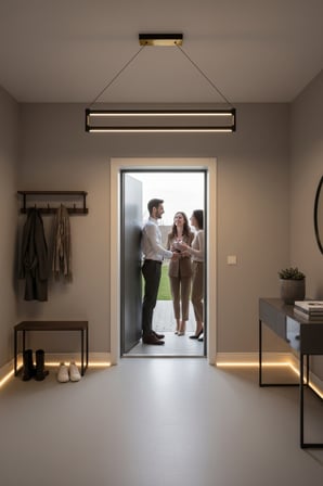 Orion Silver 3000K Lineer LED Sarkıt Avize – Kumandalı Dim Edilebilir – Aşağı Işık