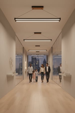 Vega Silver 4000K Lineer LED Sarkıt Avize – Kumandalı Dim Edilebilir – Aşağı Işık
