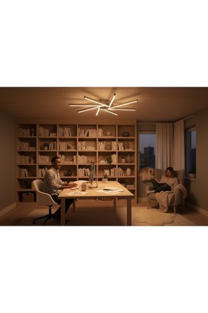 Zenit 8 Gold 6500K LED Tavan Avize – Kumandalı Dim Edilebilir – Aşağı Işık