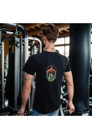 Elip Sport T-shirt %100 Pamuklu Siyah Penye Basic Erkek Tişört