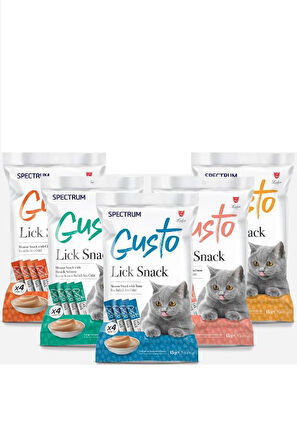 Spectrum Lick Snack Cat Tuna Chicken Salmon Ton Balığı Tavuk Somon Sıvı Kedi Ödül Maması 4x15 gr 5Li