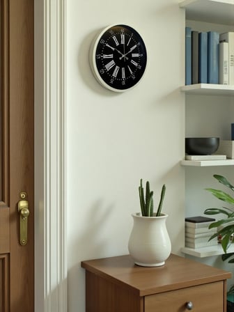 36 Cm Krem Modern Duvar Saati iegxx