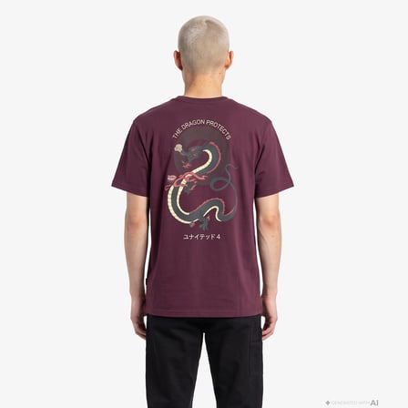 UNITED4 Regular Fit Erkek Bordo T-Shirt