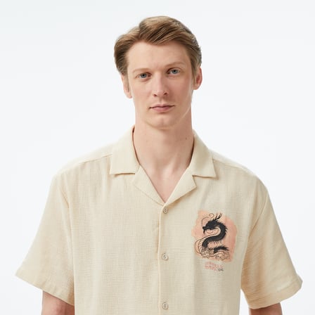 UNITED4 Classic Fit Erkek Krem Gömlek