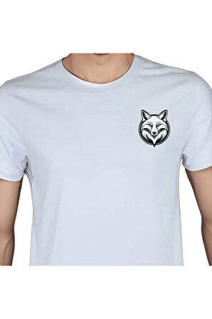 Fox T-shirt %100 Pamuklu Beyaz Penye Basic Erkek Tişört