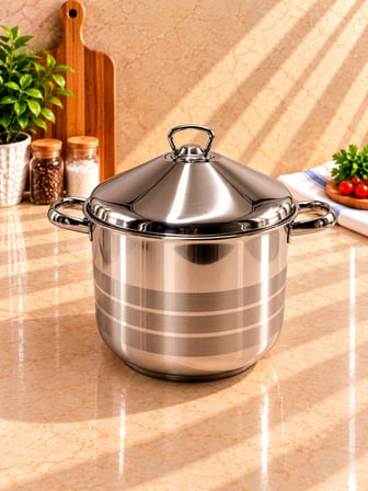 Bonera 24 cm 9 LT 18/10 Çelik Derin Tencere 20 cm Derinlik