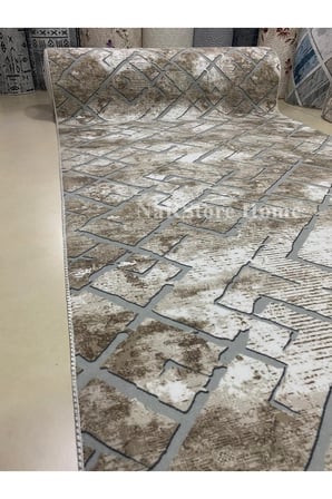 Elit Kahve Gri Kaymaz Taban Yıkanabilir Kesme Yolluk Salon Mutfak Oturma Odası Halı