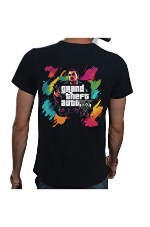 GTA T-shirt %100 Pamuklu Siyah Penye Basic Erkek Tişört