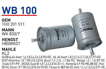 YAKIT FİLTRESİ VOLKSWAGEN GOLF I-II-III JETTA II-P 1H0201511WUN