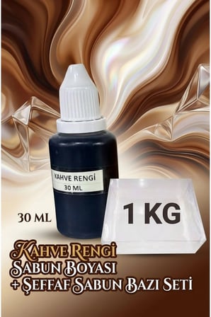 1 KG Şeffaf Sabun Bazı + 30 ML Kahverengi Sabun Boyası Şık Sabun Tasarımları