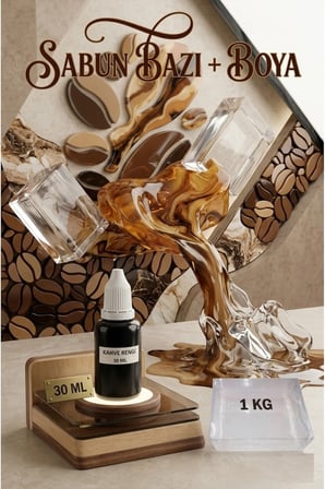 1 KG Şeffaf Sabun Bazı + 30 ML Kahverengi Sabun Boyası Şık Sabun Tasarımları