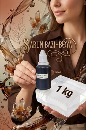 1 KG Şeffaf Sabun Bazı + 30 ML Kahverengi Sabun Boyası Şık Sabun Tasarımları