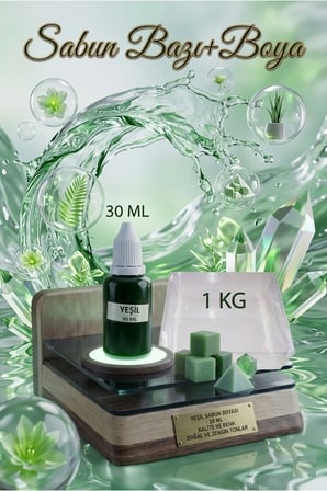 1 KG Şeffaf Sabun Bazı ve 30 ML Yeşil Sabun Boyası Doğal Şeffaf Sabun Yapımı