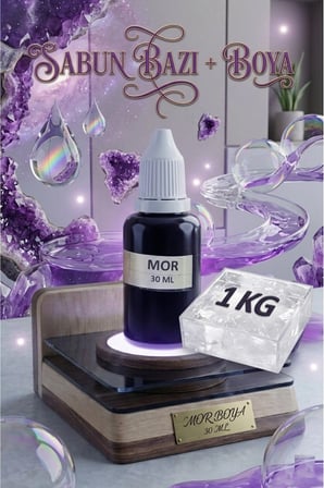 1 KG Şeffaf Sabun Bazı ile 30 ML Mor Sabun Boyası Canlı ve Parlak Sabunlar