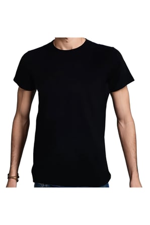 Hawaii T-shirt %100 Pamuklu Siyah Penye Basic Erkek Tişört