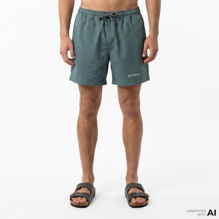 UNITED4 Comfort Fit Erkek Mavi Deniz Şortu