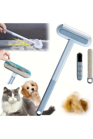 5 Adet Uzun Saplı Evcil Hayvan Tüy Temizleme Fırçası – Çift Taraflı Mikrofiber, Kaymaz Sap, Koltuk Halı Yatak Araba İçin Pet Hair Lint Remover