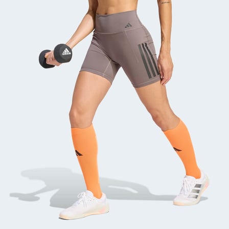 adidas Optime Workout 3Stripes Kadın Kahverengi Antrenman Taytı
