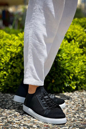 Siyah Triko Bağcıklı Günlük Erkek Ayakkabısı