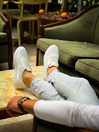 Tb-101 Terzi Bey Beyaz Triko Bağcıklı Günlük Erkek Ayakkabı