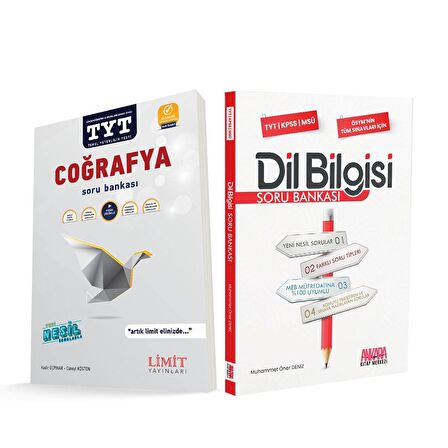 Limit TYT Coğrafya ve AKM Dil Bilgisi Soru Bankası Seti 2 Kitap