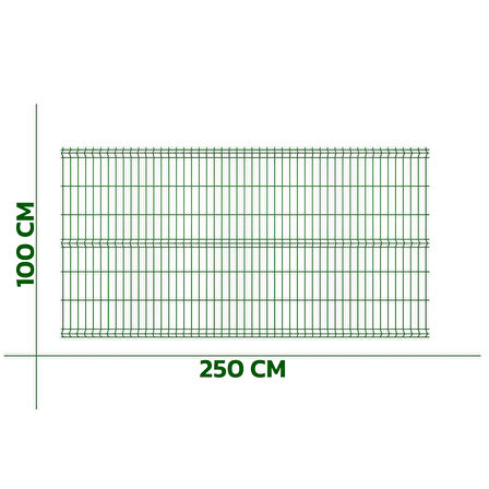 KONAK TEL ÇİT SİSTEMLERİ 1 ADET PANEL ÇİT TELİ 100X250 CM YEŞİL