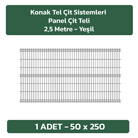 KONAK TEL ÇİT SİSTEMLERİ 1 ADET PANEL ÇİT TELİ 50X250 YEŞİL