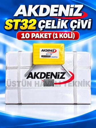 Akdeniz ST32 T Başlı Çelik Çivi - 1 Koli (10 Paket)