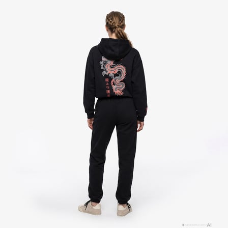 UNITED4 Regular Fit Kadın Siyah Eşofman Altı